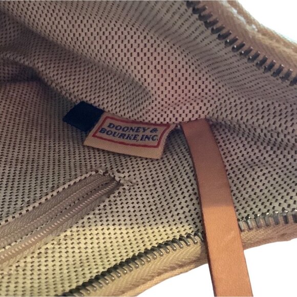 Vintage Dooney & Bourke Tan Leather Trim Canvas Signature Shoulder Bag Purse main image 6